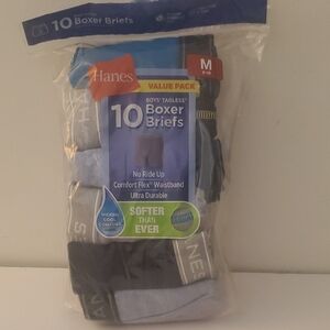 Hanes Boys' Tagless Boxer Briefs - Black, Blue, and Gray
